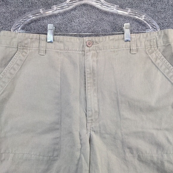 Eddie Bauer Men's Chino Shorts Green Size 40 100% Cotton Slash Pockets - Picture 6 of 10